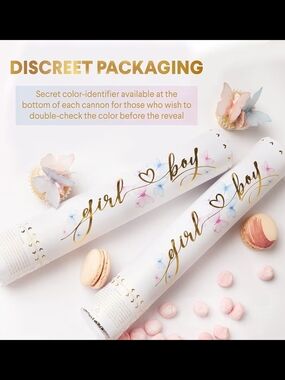 A Set Of 8 - Gender Reveal Confetti Cannon - Blue Party Popper For BOY